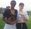 Chris and Ahmed showing off thier abs