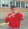Mike painted up as Spiderman