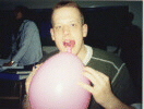 Chris with a pink balloon