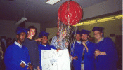 Celebrating with the claw clan sign