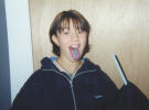 Melissa showing off ehr blue tongue